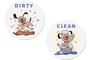 Dishwasher Clean Dirty Magnet Sign, Funny Dog Double-Sided Reversible Magnetic Clean or Dirty Indicator Accessories for Kitch
