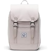 Herschel Supply Co. Unisex Retreat Backpack for School - 100% Recycled Polyester - Padded Straps & Dual Water Bottle Pockets - Moonbeam - Mini - 10L