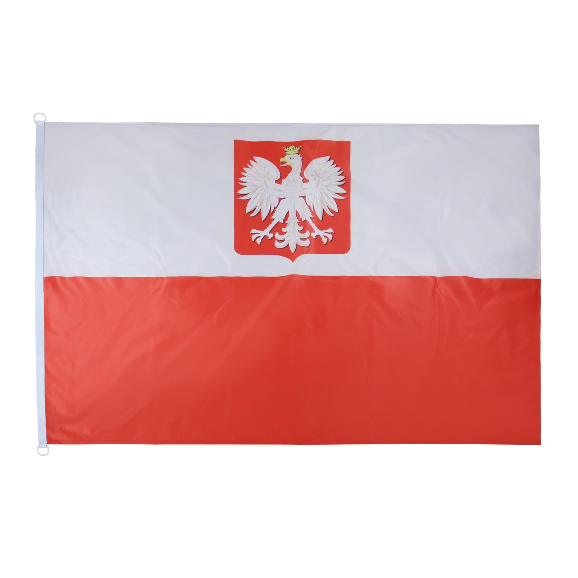 AZ FLAG - Poland with eagle Flag - 3x5 Ft - For Outdoor - Polish coat of arms Banner Knitted Polyester with Two Plastic Rings - Fade Resistant - Vivid Colors - 3' x 5' Feet - 150x90 Cm
