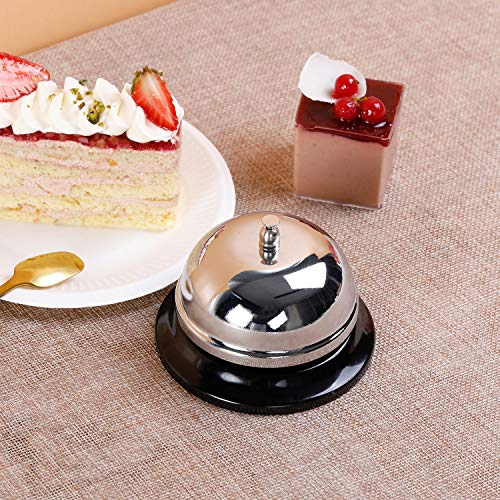 Big Call Bells 3.88 Inch Diameter, Desk Bell with Metal Anti-Rust Construction, Service Bell for Desk, Hotels, Schools, Restaurants, Classroom Bell for Teachers, Sliver
