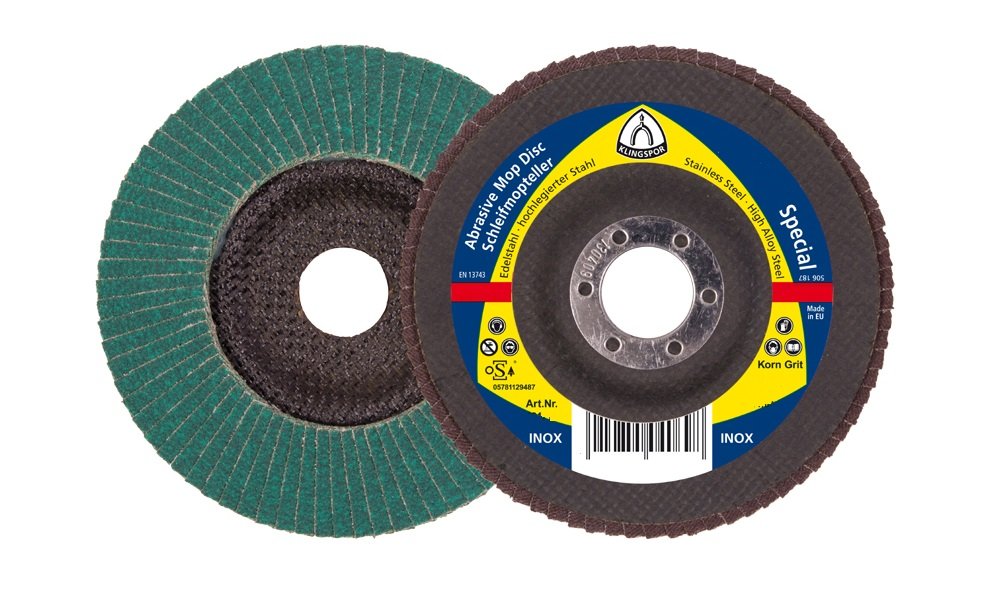 KLINGSPOR SMT 926/Abrasive Mop Disc 115 x 22,23 MM, Set of 10, 80grain