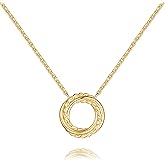 ODIHUI 14K Gold Necklaces for Women Gold Pendant Necklaces for Women Knot Necklace Round Braided Pendant Blend of Style and Sophistication Dainty Circle Pendants for Womens Trendy
