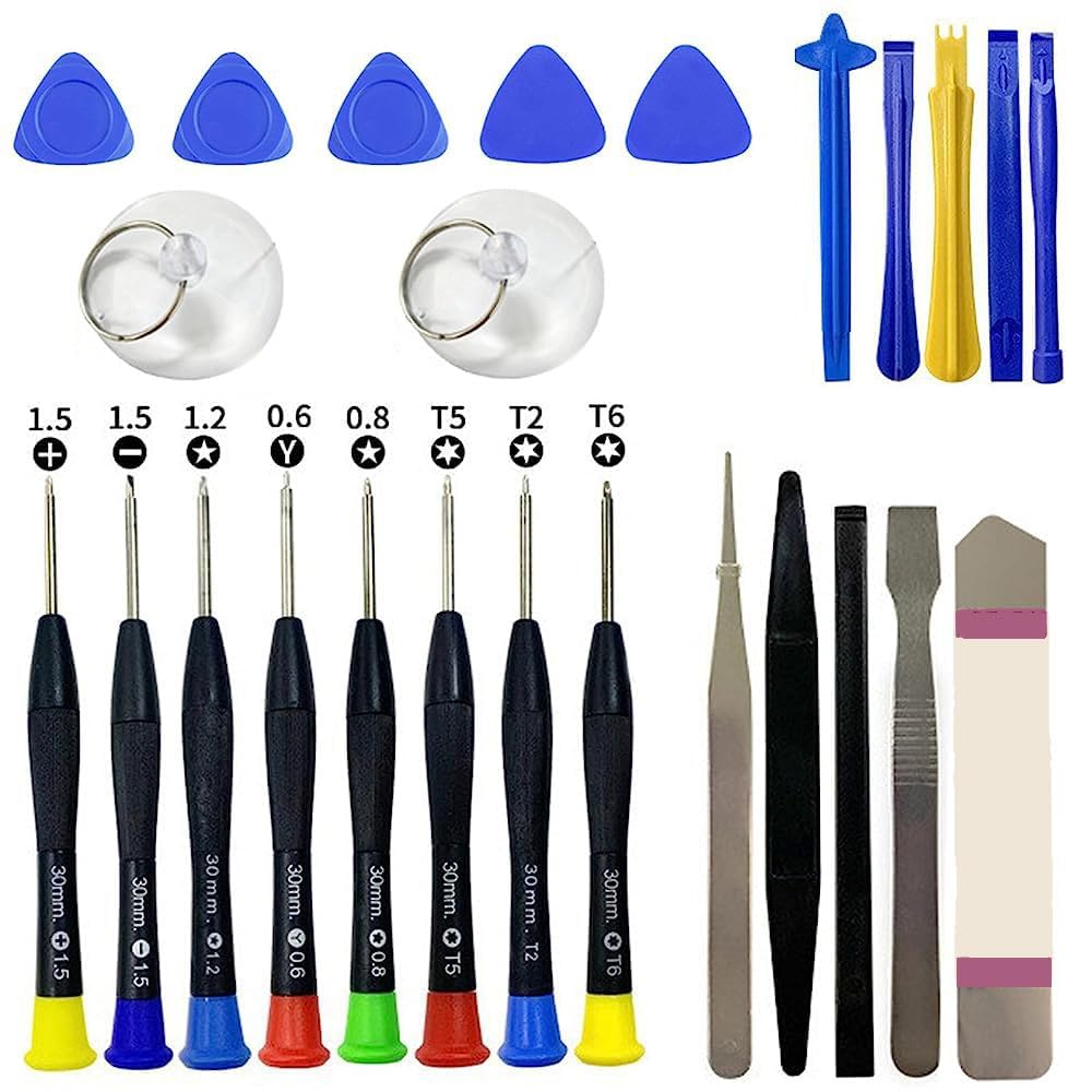 BNFGD 25 in 1 Phone Repair Tool Kit, Prying Tool Kit Glasses Repair kit pry Tool pc Tool kit iPhone Repair kit Repair Kit with Magnetic Screwdrivers Set for Smart Phone Disassembly and Repair