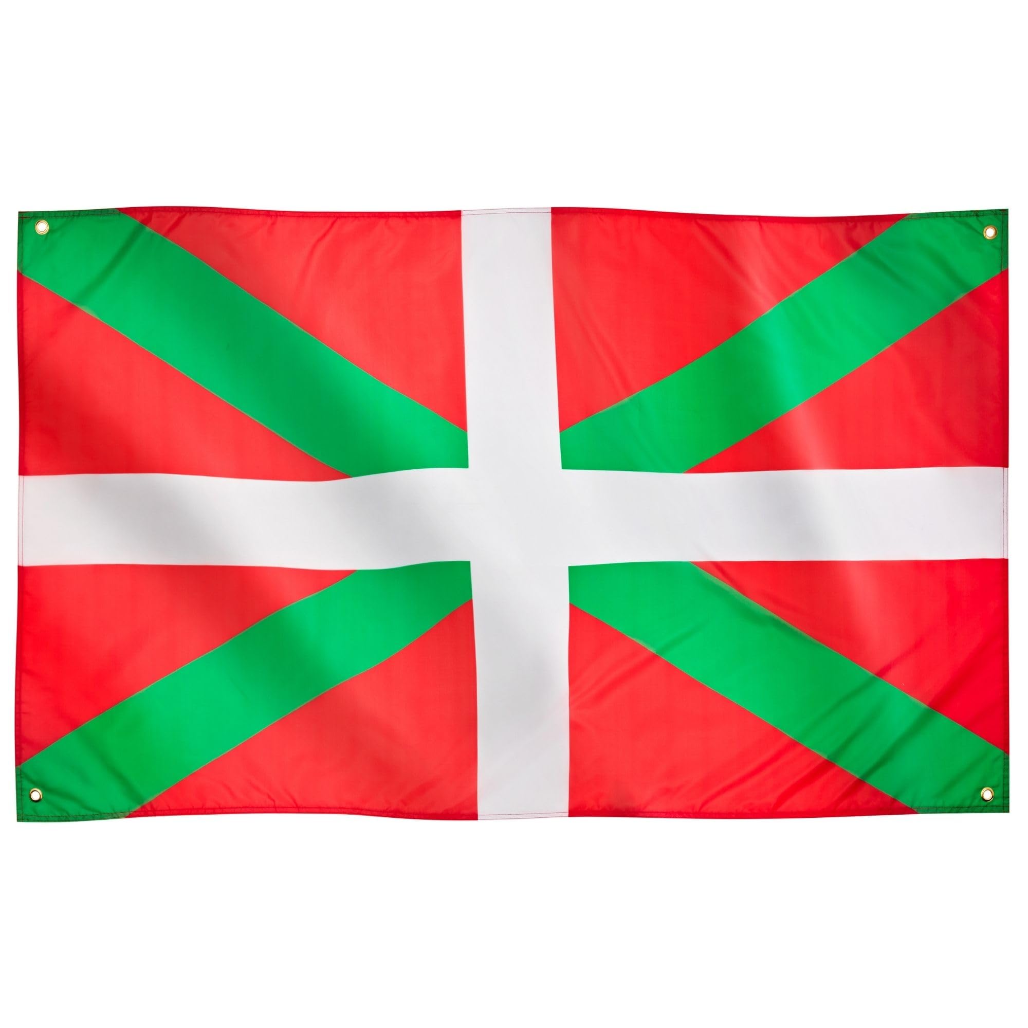 Runesol Basque Country Flag, 91x152cm, 3ft x 5ft, Basque Flag, 4 Grommets, Eyelet in Every Corner, País Vasco, Ikurriña, Bilbao Flag,Premium Flags, Inside, Outside, Vivid Colours — image 1