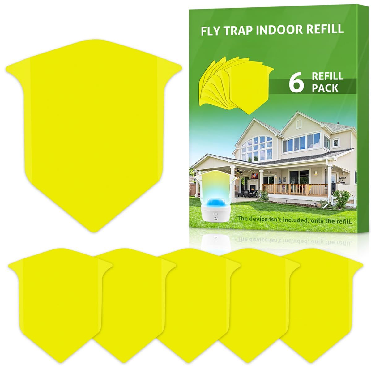 VVFLED Flying Insect Trap Refill, Bug Catcher Insect Trap Light Refill for Bugs, Insects, Gnats, Moth and Fruit Flies (6 Pack)