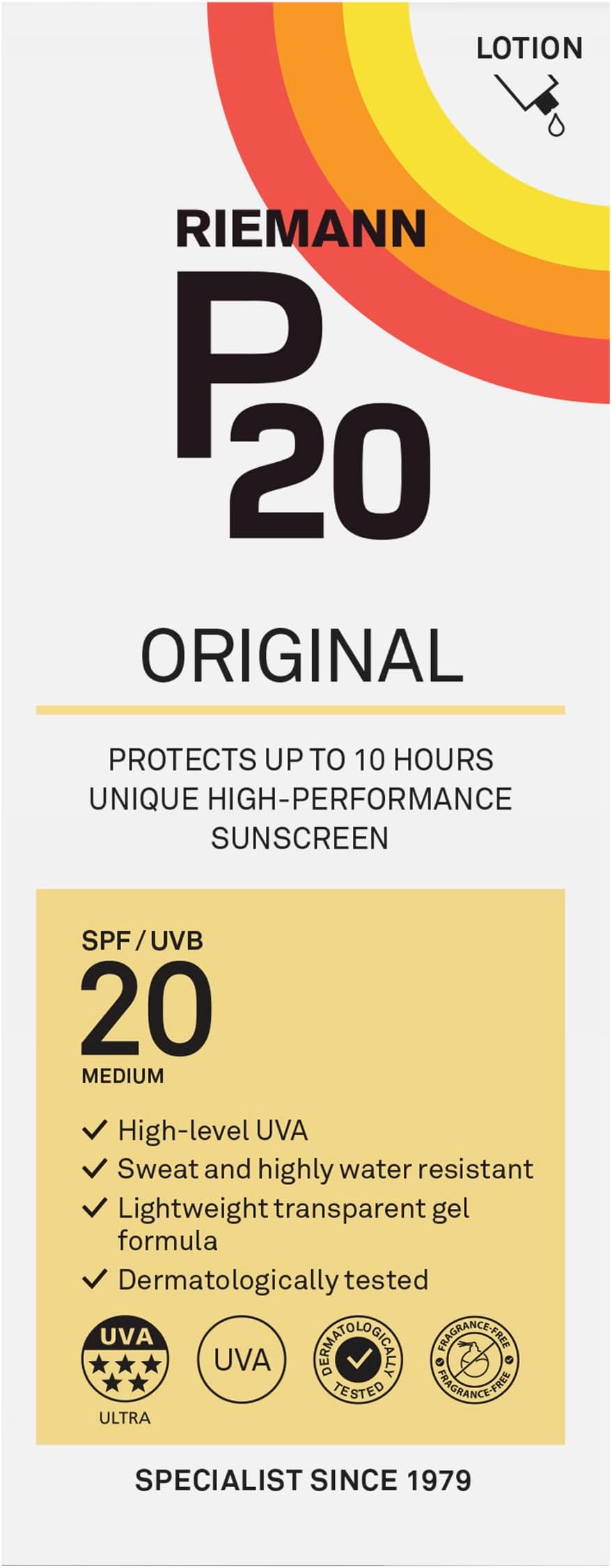 P20 Riemann Sun Protection Lotion SPF 20 200 ml