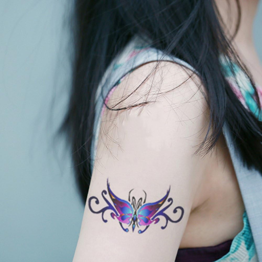 Butterflies Temporary Tattoos for women sexy 6 Pcs by Yesallwas,Waterproof long lasting Fake Tattoos Stickers for Arms Shoulders sexy body tattoos 6cmx10.5cm/2.36x4.13 inches (LxW) - Image 3