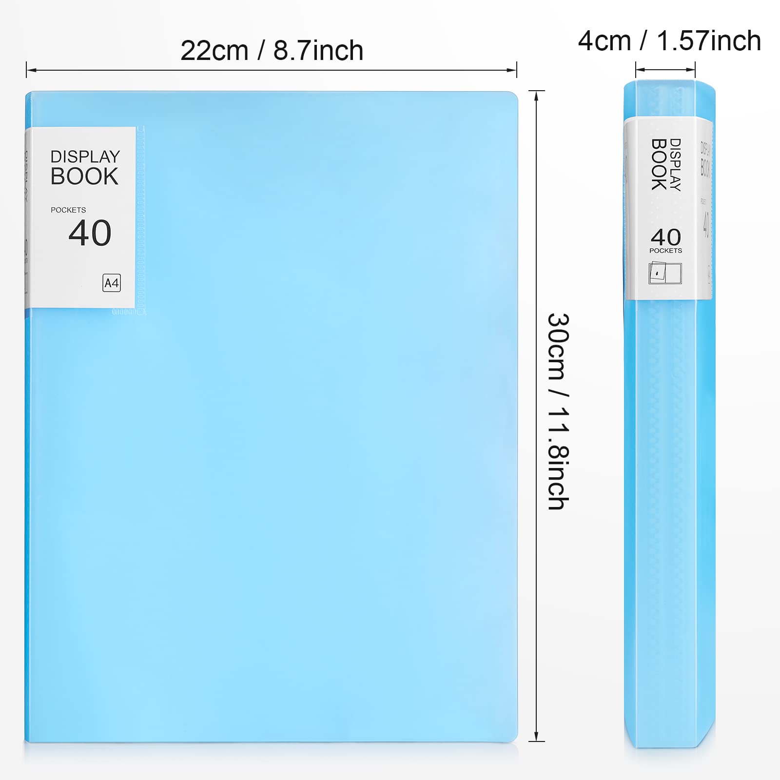 Marspark 6 Pcs Binder with Plastic Sleeves Large 8.5