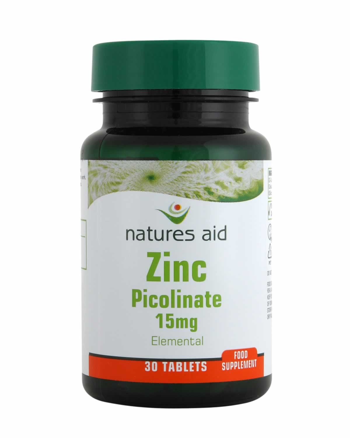 Natures Aid 15 mg Zinc Picolinate Elemental 30 Tablets, 30 g Amazon.co.uk Health & Personal Care
