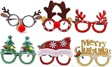 DERAYEE 6pk Christmas Glitter Party Glasses Novelty Xmas Eyeglasses Fancy Dress view 2