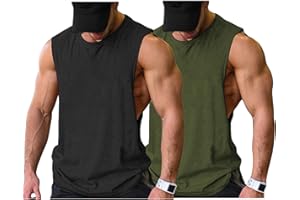 COOFANDY Men Workout Tank Top 2 Pack Gym Bodybuilding Sleeveless Muscle T Shirts