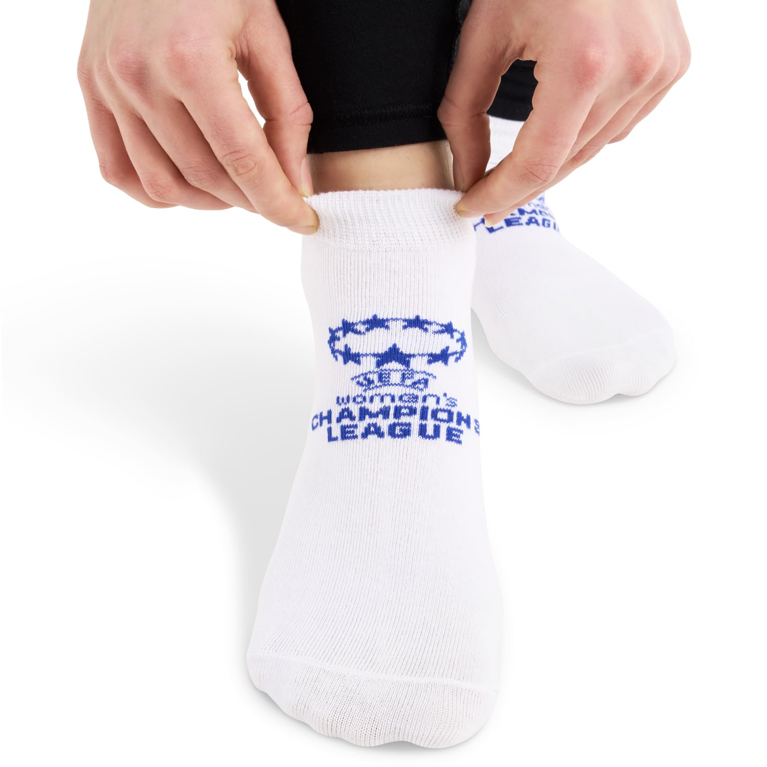 UEFA Women's Champions League Socks, Pack of 3 - UWCL Officially Licensed Merchandise Cotton Blend, Essential Football Fan Wear, Adults Size UK 4-7, White