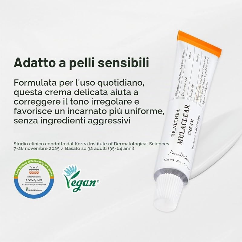 Melaclear Cream | Crema viso con Niacinamide e Acido Tranexamico (TXA) | Cura delle macchie di pigmento e della carnagione irregolare | Cura coreana vegana, 20 ml — foto 4 di 6