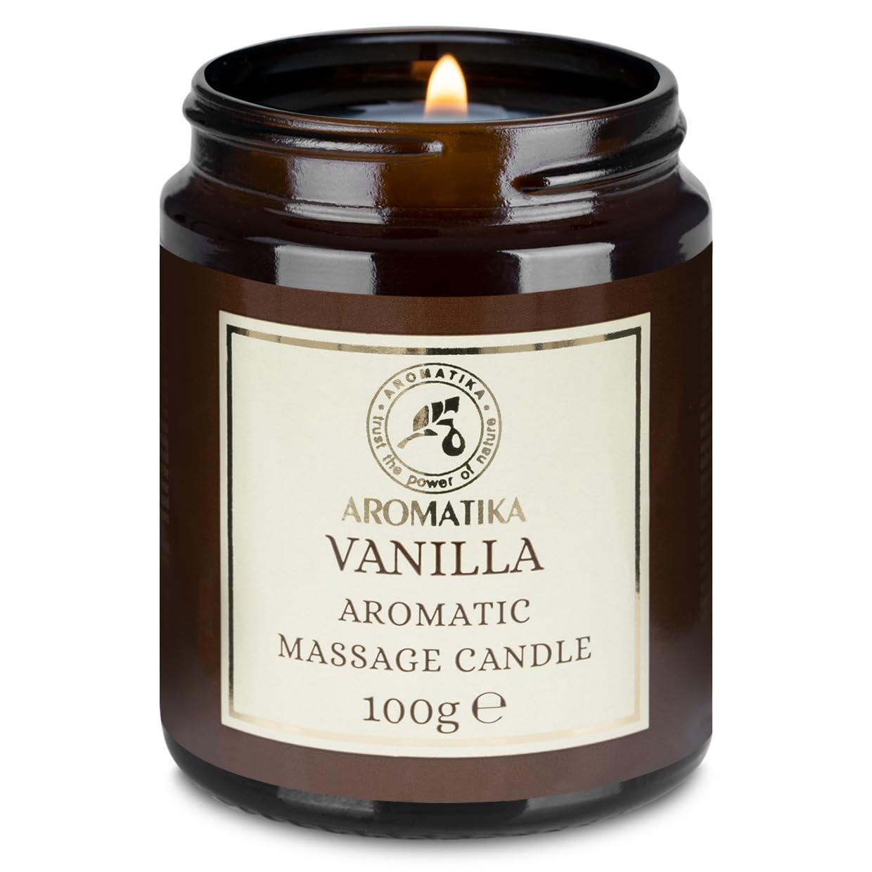 Scented Massage Candle Vanilla 100g - Relaxing Massage Candle - Soy Wax Candle - Massage Candle with Coconut and Almond Oils - Vanilla Oleoresin - Body Care - Calming - Beauty - Aromatherapy