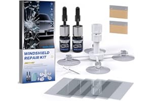 NASILOOP Windshield Repair kit, Quick and Efficiency Glass Repair Fluid, Car Windshield Crack Repair Resin Kit for Fixing Chips, Bulls-Eye, Cracks and Star-Shape Cack-2 Pack