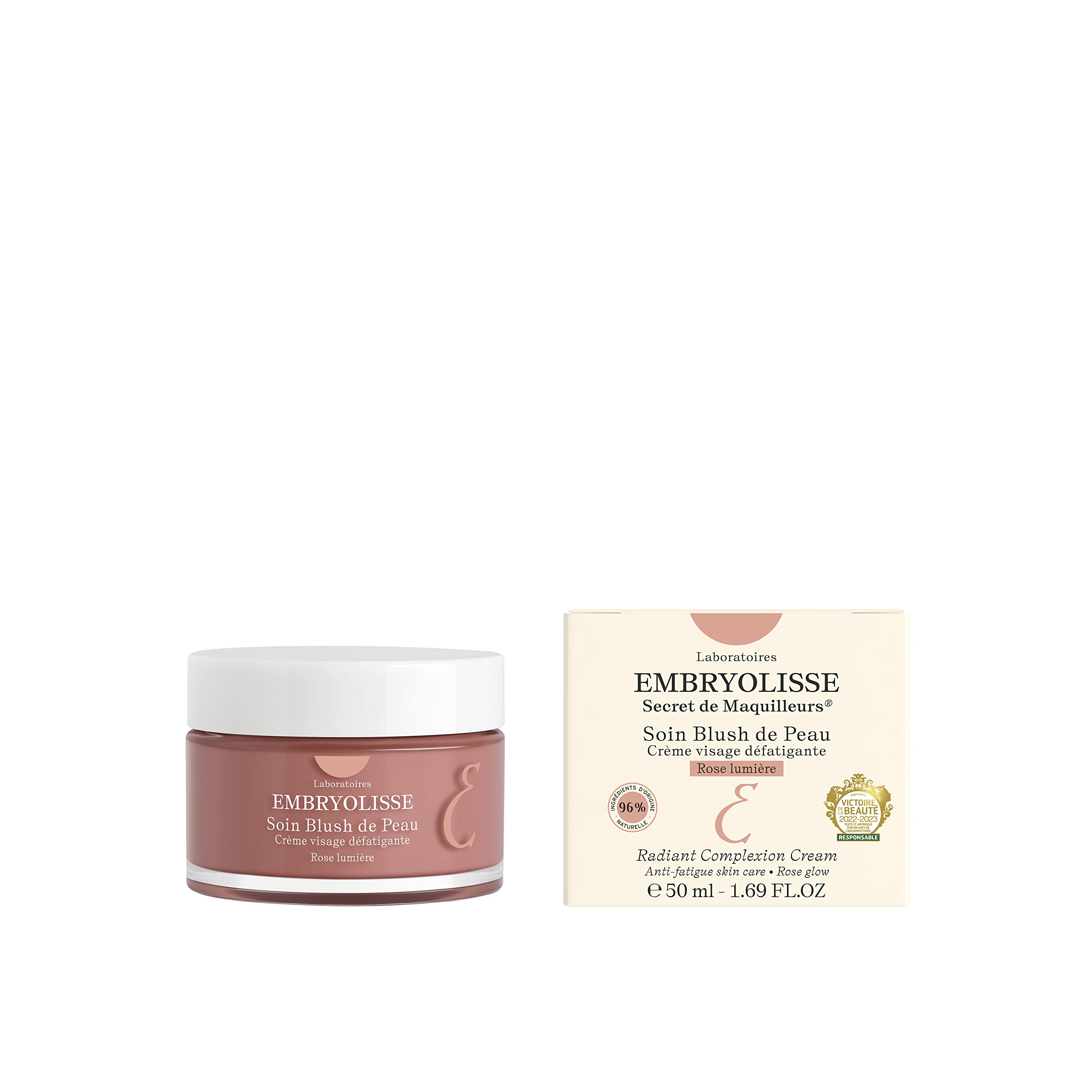 Embryolisse Radiant Complexion Cream - Instant Healthy Glow with Silk Tree Extract & Hyaluronic - Erases Signs of Fatigue, Reduces Dark Circles - Universal Pink Tint - Makeup Base for Sensitive Skin — image 1