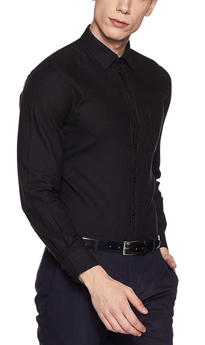 Buy Mark Ayden Men's Cotton Formal Shirt(MRK_10_Black_XXLarge) at