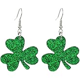 St. Patrick's Day Earrings Green Earring Gifts for Women Girls Lucky Shamrock Drop Dangle Earrings Irish Holiday Jewelry Gifts
