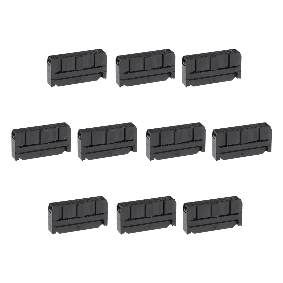 Sourcingmap 10Pcs 2x10Pin 2.54mm Pitch Double Rows Straight Connector IDC FC Ejector Header