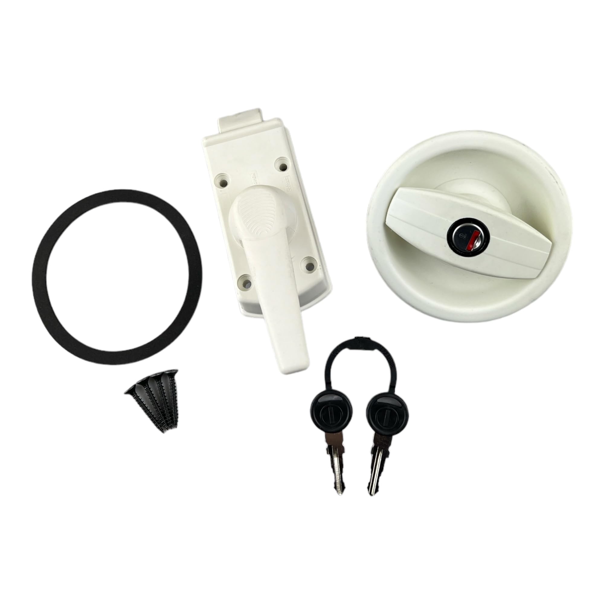 CR-MOESANCO® Motorhome Entry Padlock with Handle and Key Right Turn Round White