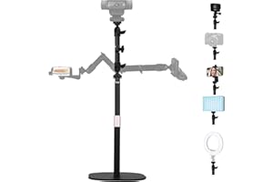 25 Inches Webcam Stand, Tabletop Folding Webcam Holder Compatible with Logitech C920s StreamCam C930 C922 Brio C925e C615 Web