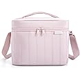BAGSMART Lunch Box for Women Insulated Lunch Bag Cute Puffer Lunch Tote Bags Lightweight Quilted Reusable Cooler for Work Picnic Travel, Pink