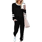 Phophila Lounge Sets for Women 2 Piece Sets Fall Casual Travel Outfits Sweatshirts Pajamas Set Matching Clothing