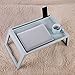 Portable Bed Table, Foldable U-Leg Laptop Table Lapdesk Breakfast Bed Serving Tray with Groove Storage Space and Cable Wire Tunnel for Phone/pad, Notebook Standing Desk for Home Office and Travelthumb 3