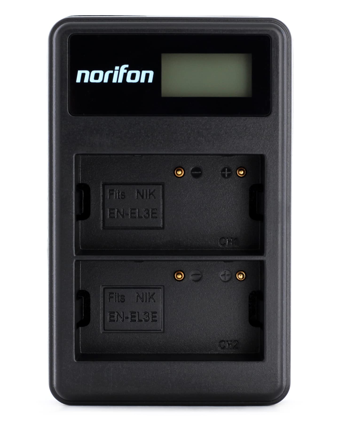 Norifon EN-EL3 Dual Channel LCD USB Charger for Nikon D100, D100 SLR, D200, D300, D300s, D50, D70, D70s, D80, D90, DSLR D700 Camera and More