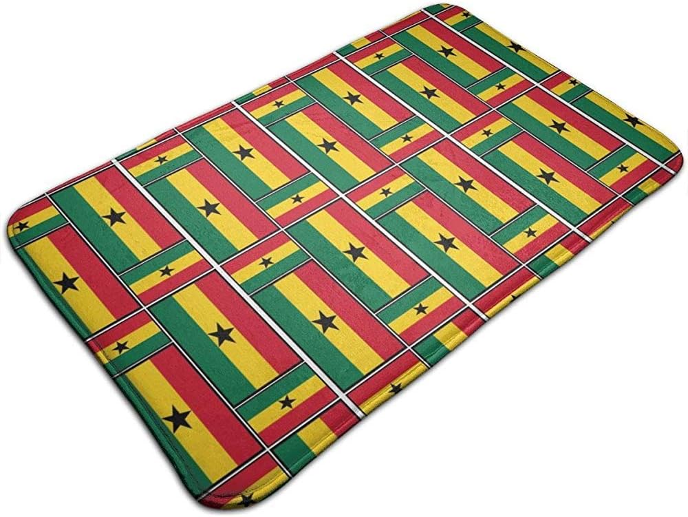 Ghana Flag Puzzle Door Mat Entrance Floor Mats with NonSlip Backing