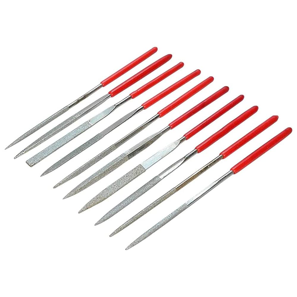 ‌[Bestgle] 10PCS Diamond Needle File Set - Mini Hand Files for Jewellery Making & Glass Repair, 2 x 100mm for Metal, Ceramic, Wood & Resin Molds Craft Tools