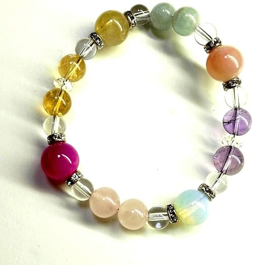 Amazon Co Jp 欲張りブレス １０x８ミリ 火星人 スワロ 入り 金運 健康 愛情 厄除け ラッキーカラー入り 全石の穴を１ ４ミリｕｐに加工し ０ ８ミリのゴムを２本通しての仕上げにしてあります ゴムへの負担を０ ２ミリに ゴムが切れにくくしてあります