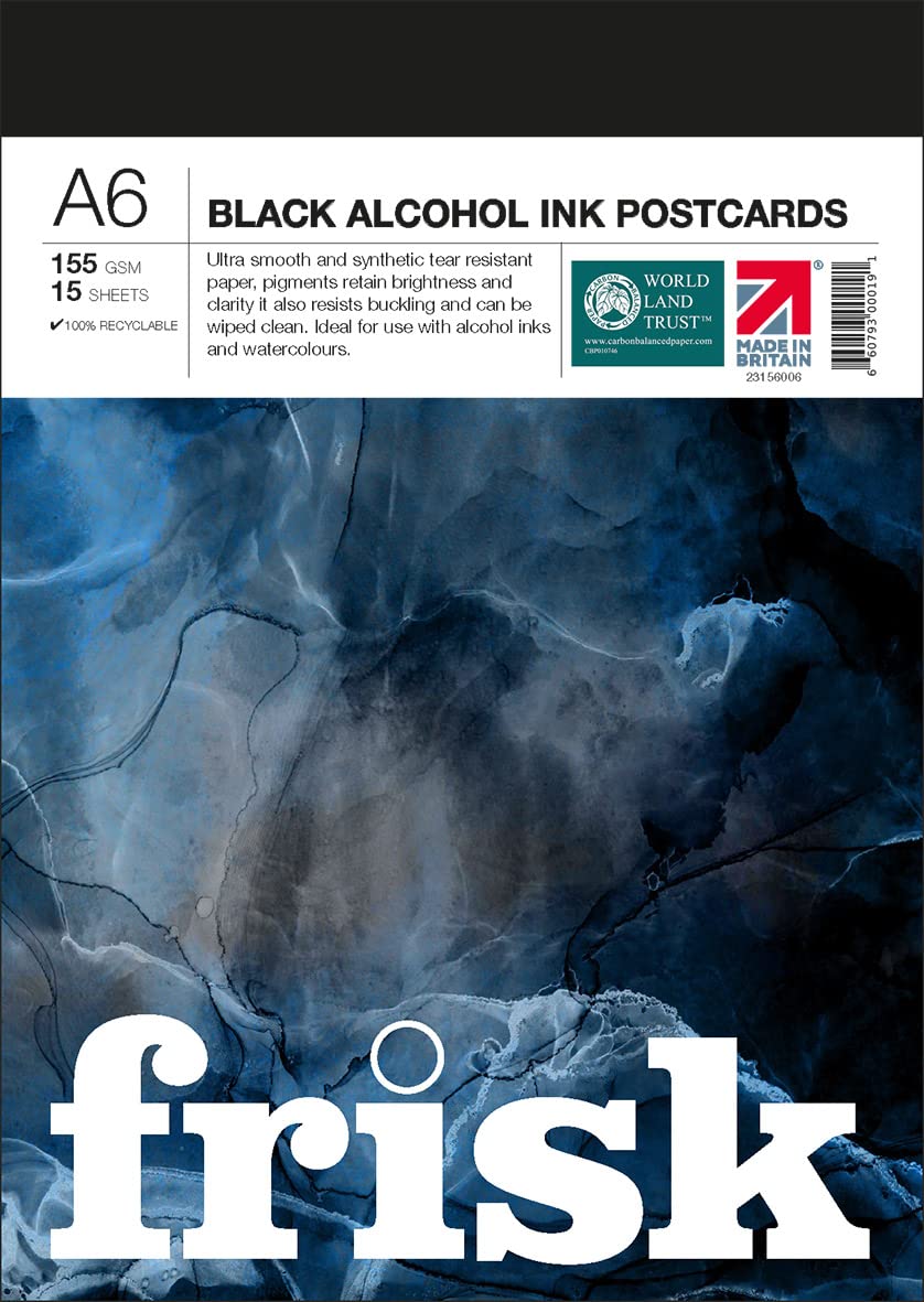 Frisk Black Alcohol Ink Paper Postcards 155gsm 15sheets A6 (23156006)
