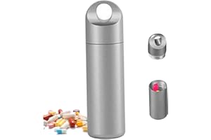 Pocket Pill Case, Leakproof Stainless Steel Travel Pill Box with Keychain, Secure Portable Organizer for Daily Use and Outdoo