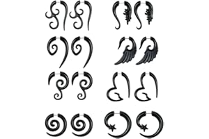 KODASW 8 Pairs 16G for Creative Acrylic Spiral Ear Tapers Plugs Horn Stud Earrings Jewelry for Party Vacation Street Shooting