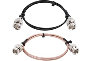 CAPChang RG179 Coaxial Cable 2FT/24inch 2 Pack Flexible 3G/6G HD-SDI BNC Cable Professional-SDI Cable 75 Ohm for 4K 1080P 3G HD SDI Camera Monitor Video Recorder SDI to HDMI Converter Splitter