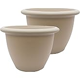 The HC Companies Sevilla Flower Planters - Outdoor & Indoor Planter - Round Self Watering Plant Pots for Herbs & More (9”, Co
