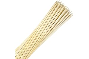 CRAZYTERRA Bamboo Smores Sticks (50 Pcs), Extra Long 16" Marshmallow Roasting Sticks for Fire Pit, 5mm Heavy Duty Wooden Skewers for Smore Hot Dog Barbecue Thick Sticks for Campfire Grilling Camping Bonfire