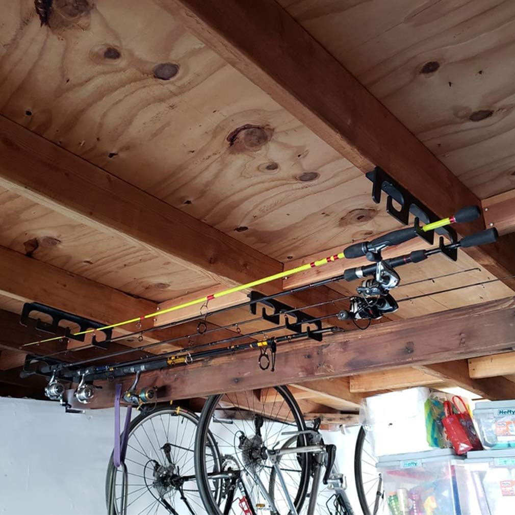 Ceiling Rod Rack Fishing Rod Rack Storage for Ceiling or Wall-Ultra Sturdy Strong Weatherproof Indoor and Outdoor Use, Holds 6 Rods: Home Improvement
