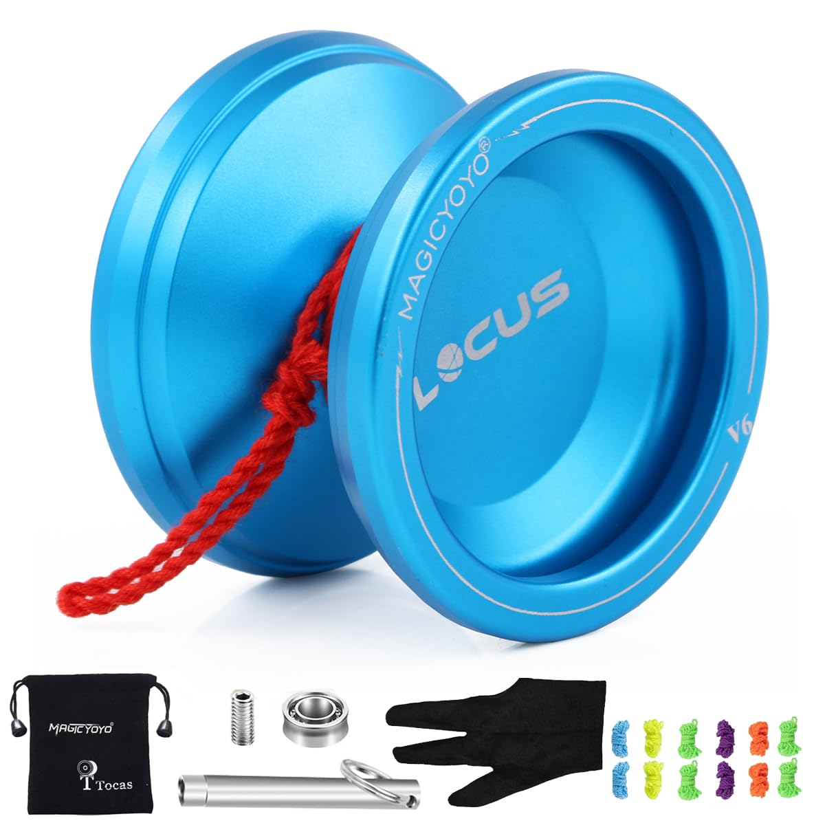 MAGICYOYO V6 Locus Pro, Aluminium Yoyo for Kids to Adults, Dual Modes, Blue, Butterfly Shape, 66g