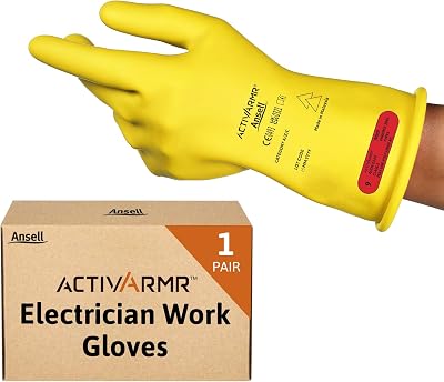 Ansell ActivArmr Electrician Gloves Class 0 1000V Natural Rubber Size M
