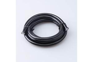 AC PERFORMANCE -3 AN Teflon PTFE Hose Stainless Steel Braided Black PVC Coated Cover Brake Hose for Brake, Power steering, Nitrous, Fuel and Hydraulic (5 feet, 1/8" ID)