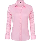 J.VER Womens Dress Shirts Long Sleeve Button Down Shirt Wrinkle-Free Business Casual Blouse Office Work Tops