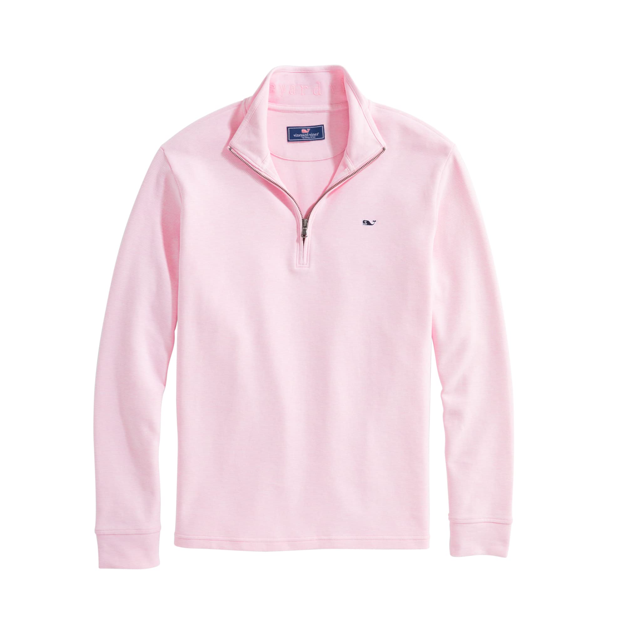 vineyard vines Men's Saltwater Quarter-Zip Pullover Sweater, Pink Cloud Solid, Medium Image