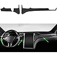 OBL Center Console Dashboard Cover for Tesla Model X Model S 2014-2020 Car Interior Accessories ABS Imitation Carbon Fiber Inner Decoration - Middle Control Trim (Pack of 3)