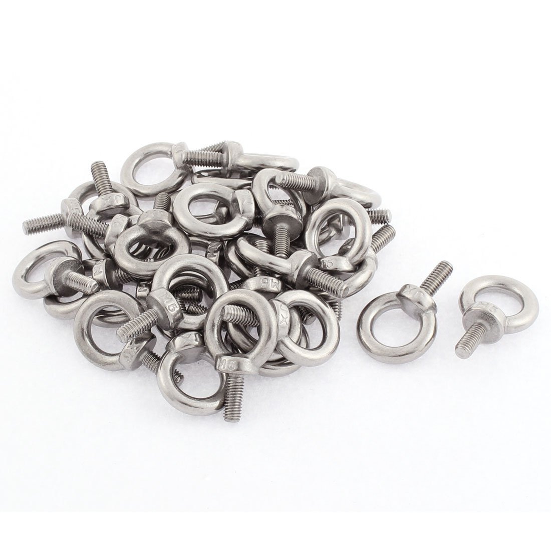 Sourcingmap Lifting Eye Bolt M5 x 12mm Male Thread Metal for Hanging, Pack of 30