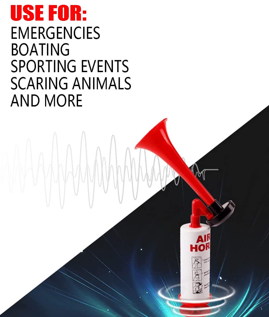 Reusable Air Horn, BANHAO Aluminum Handheld Air Pump Horn Loud Safety Horn for Boats Cars Noise Maker Handheld Air Horn 2pcs
