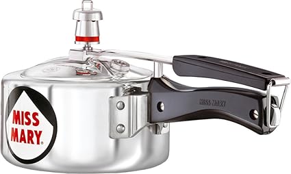 Hawkins Miss Mary Aluminum Pressure Cooker, 1.5 Litres, Silver