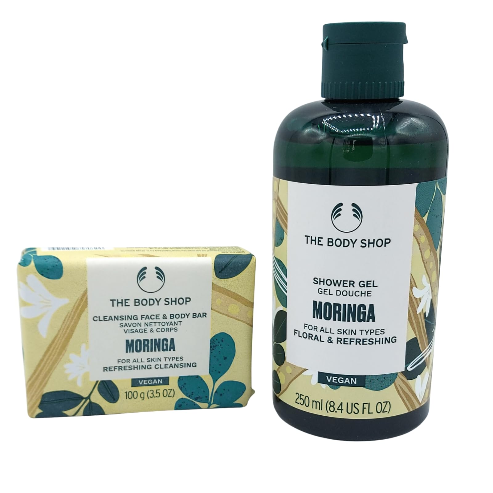 Moringa Shower Gel and Cleansing Soap Bundle Consisting of Moringa Shower Gel (250ml) and Moringa Cleansing Soap (100g)