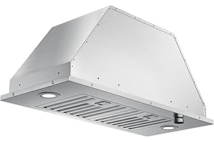 JOCO 30 Inch Range Hood Insert, 900 CFM Stainless Steel Built-In Kitchen Vent Hood, Convertible for Ducted or Ductless Installation, 4-Speed Knob Control, Model B01-30K